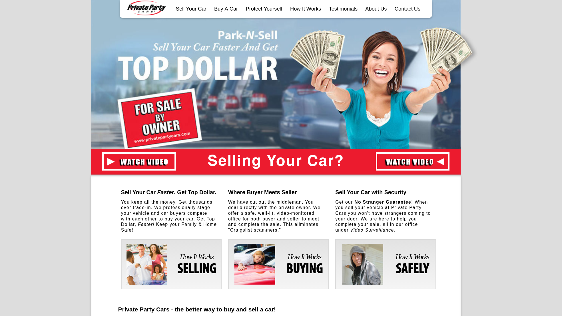 Private Party Cars Site Screenshot