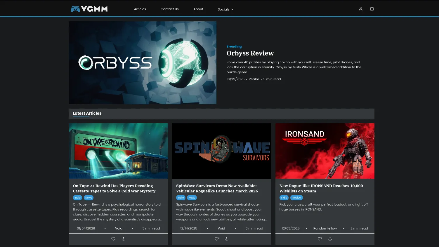 Video Games Made Me Site Screenshot